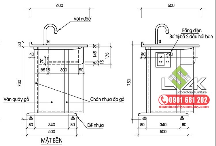 bàn thí nghiệm học sinh – hóa sinh