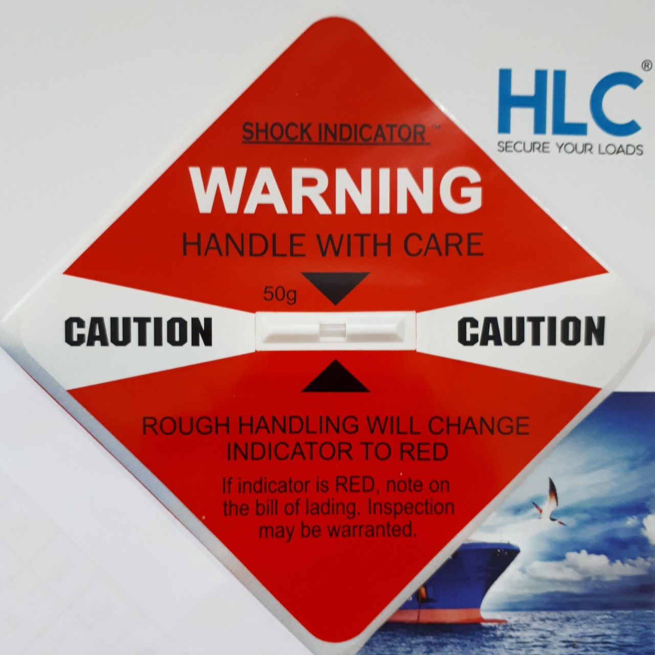 Nhãn cảnh báo hàng hóa bị va đập màu cam, đỏ, tím, vàng, xanh