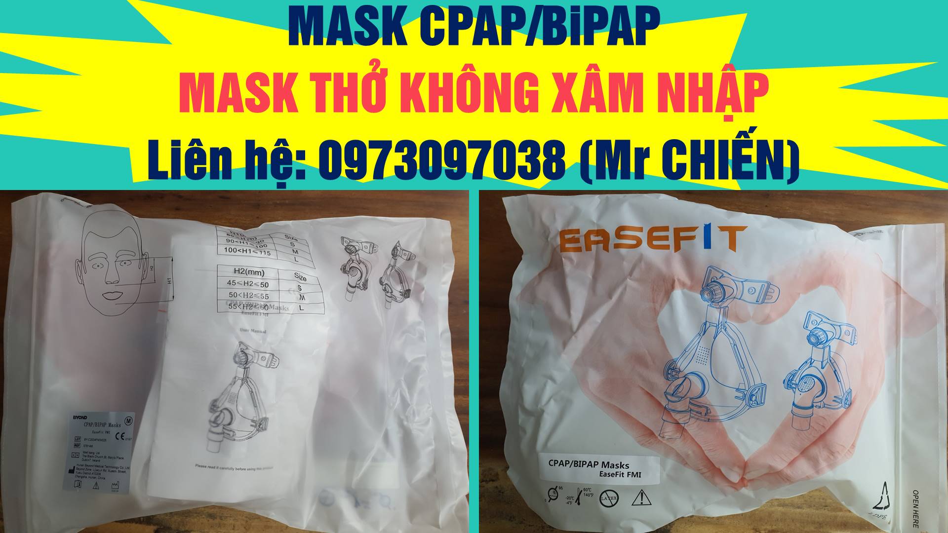 Mask thở kh&ocirc;ng x&acirc;m nhập| Mask CPAP/ BiPAP
