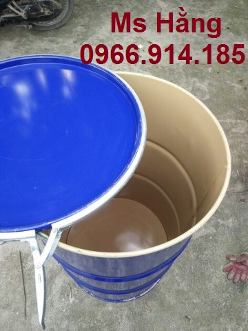 Thùng phuy sắt 220 lít nắp rời tráng men thực phẩm epoxy MKC