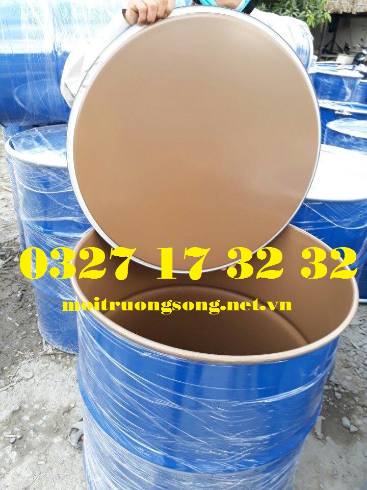 Thùng phuy sắt 220 lít nắp rời tráng men thực phẩm epoxy MKC