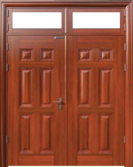 Cửa th&eacute;p v&acirc;n gỗ 2 c&aacute;nh - 2.FH8