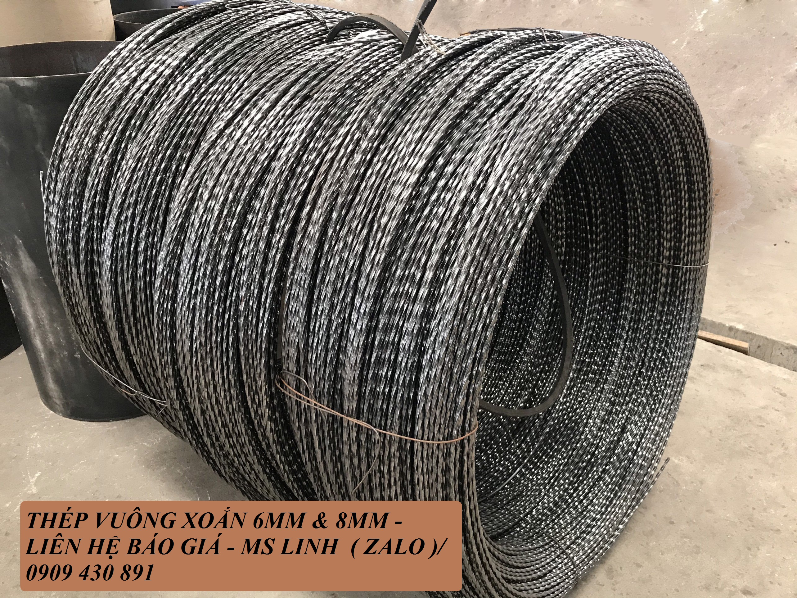 Th&eacute;p vu&ocirc;ng xoắn- Thanh vu&ocirc;ng xoắn đặc 6mm & 8mm h&agrave;ng Việt Nam