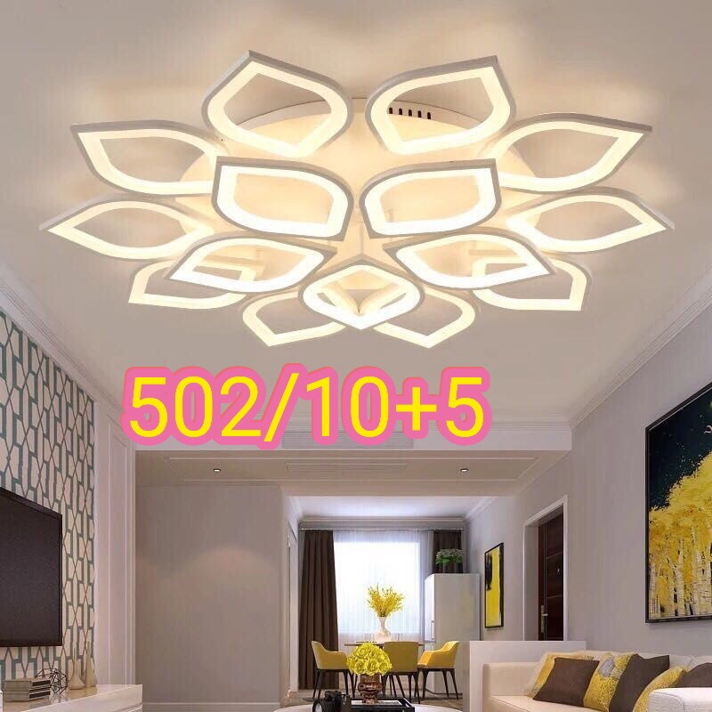 Đ&egrave;n led ốp trần trang tr&iacute; &ndash; 502/10+5 (15 C&aacute;nh Sen)
