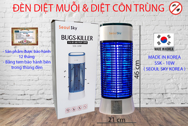 Đ&egrave;n diệt muỗi v&agrave; diệt c&ocirc;n tr&ugrave;ng H&agrave;n Quốc SEOUL SSK-10W