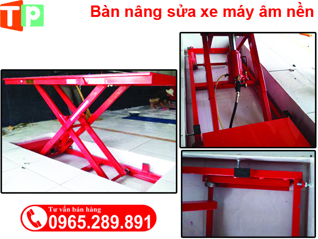 Bàn nâng sửa xe máy âm nền