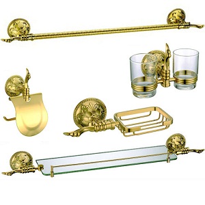  Bộ phụ kiện nh&agrave; tắm mạ v&agrave;ng TOPY 6110