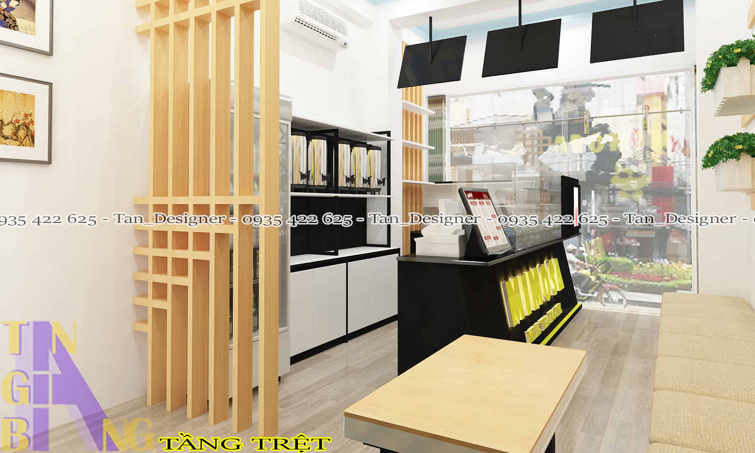 Thiết kế nội thất qu&aacute;n tr&agrave; sữa Mimosa - Chi nh&aacute;nh G&ograve; Vấp