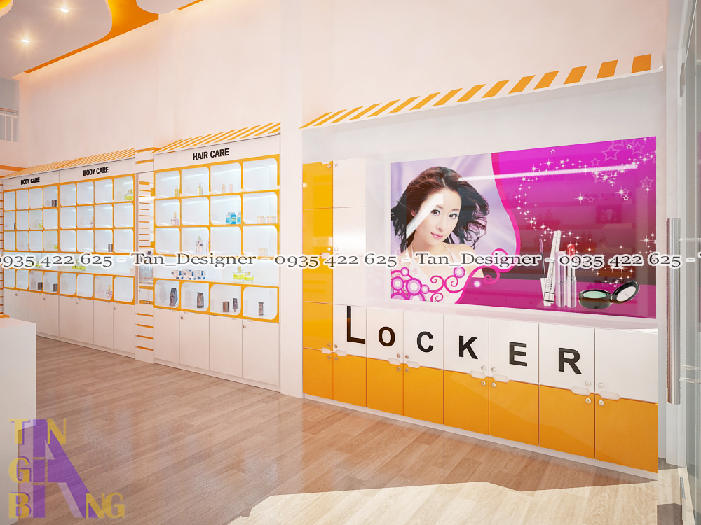 Thiết kế, thi công shop mỹ phẩm AMORE
