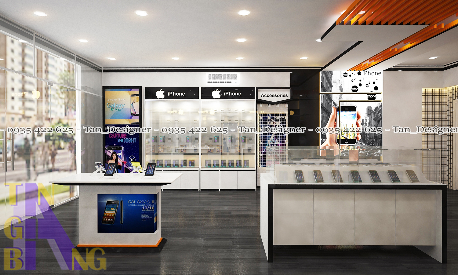 Thiết kế và thi công shop điện thoại Tùng Dương 3