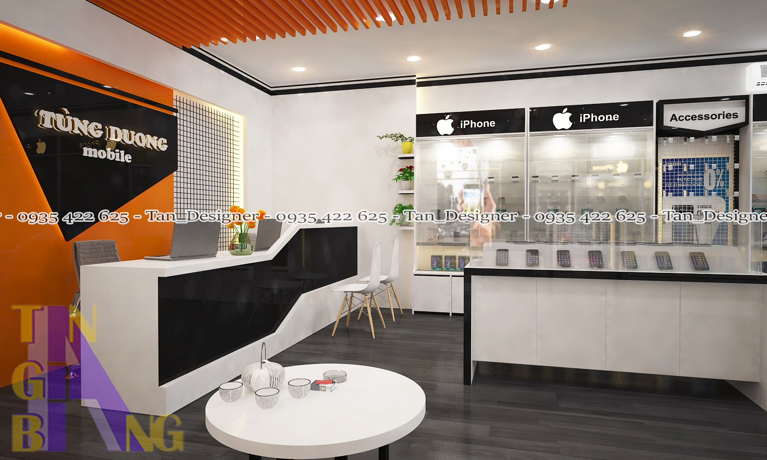Thiết kế và thi công shop điện thoại Tùng Dương 3