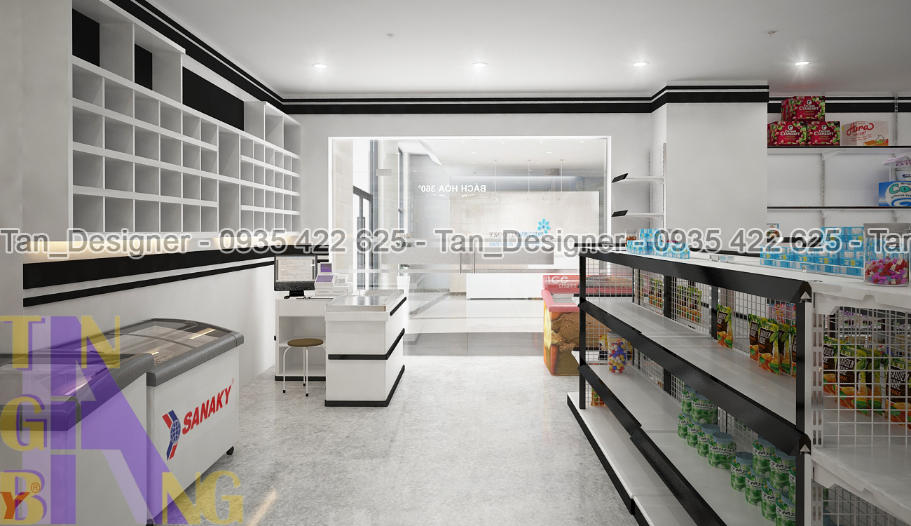 Thiết kế thi công nội thất siêu thị